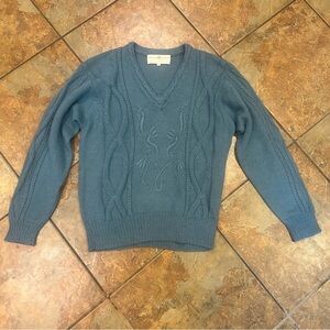 Peruvian Connection 100% Alpaca Pullover Sweater Cable Knit Cosy Cottage Core